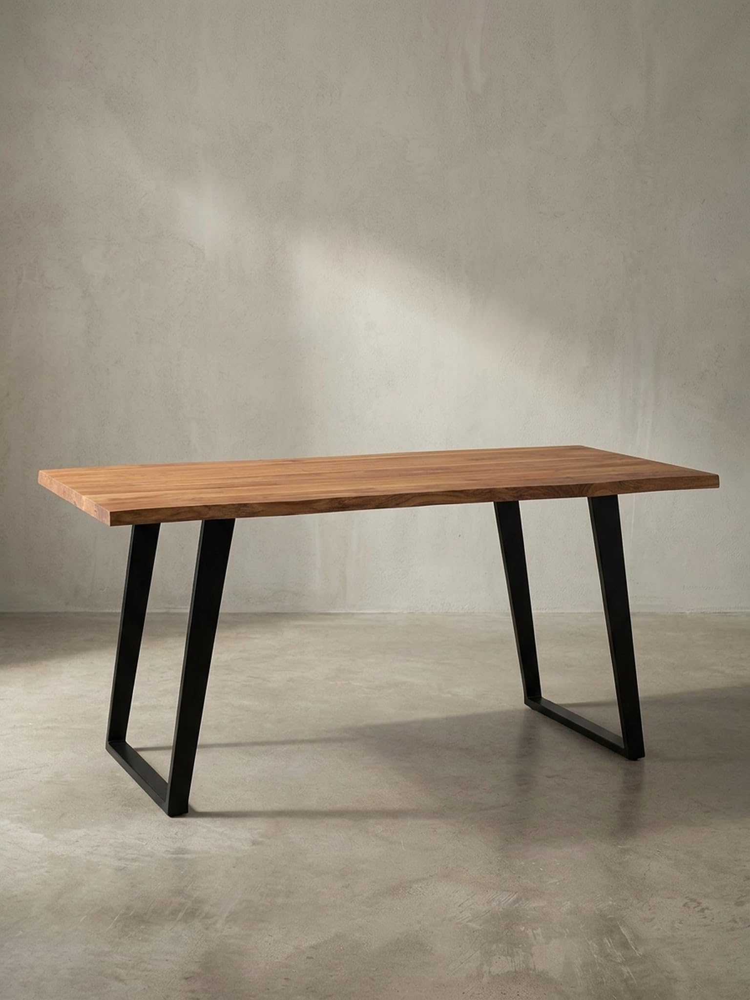 Executive Desk 200 x 100 cm, scrivania da ufficio con bordo massiccio, XXL, realizzato a mano, per ufficio capo e sala conferenze, tavolo di alta qualità, 4 cm, design industriale, marrone dorato