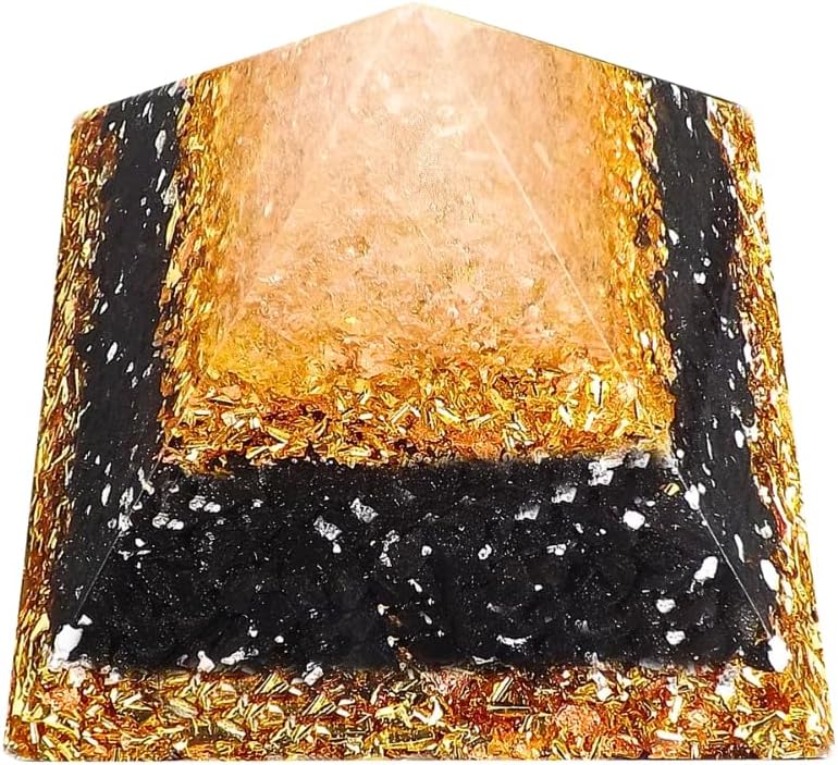 Wilhelm Reich Orgonite Pyramid with Onyx Rock Crystal & Shungite - Orgonite Orgone Gemstone Pyramid Handmade in Nuremberg