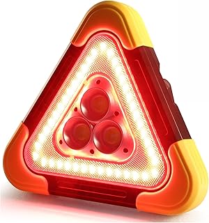Safety Triangle Multifunctional Emergency Triangles Lights, LED Solar Rechargeable Car Warning Triangles, Road Triangles, Reflective Triangles, Truck Triangles for Vehicle Breakdowns