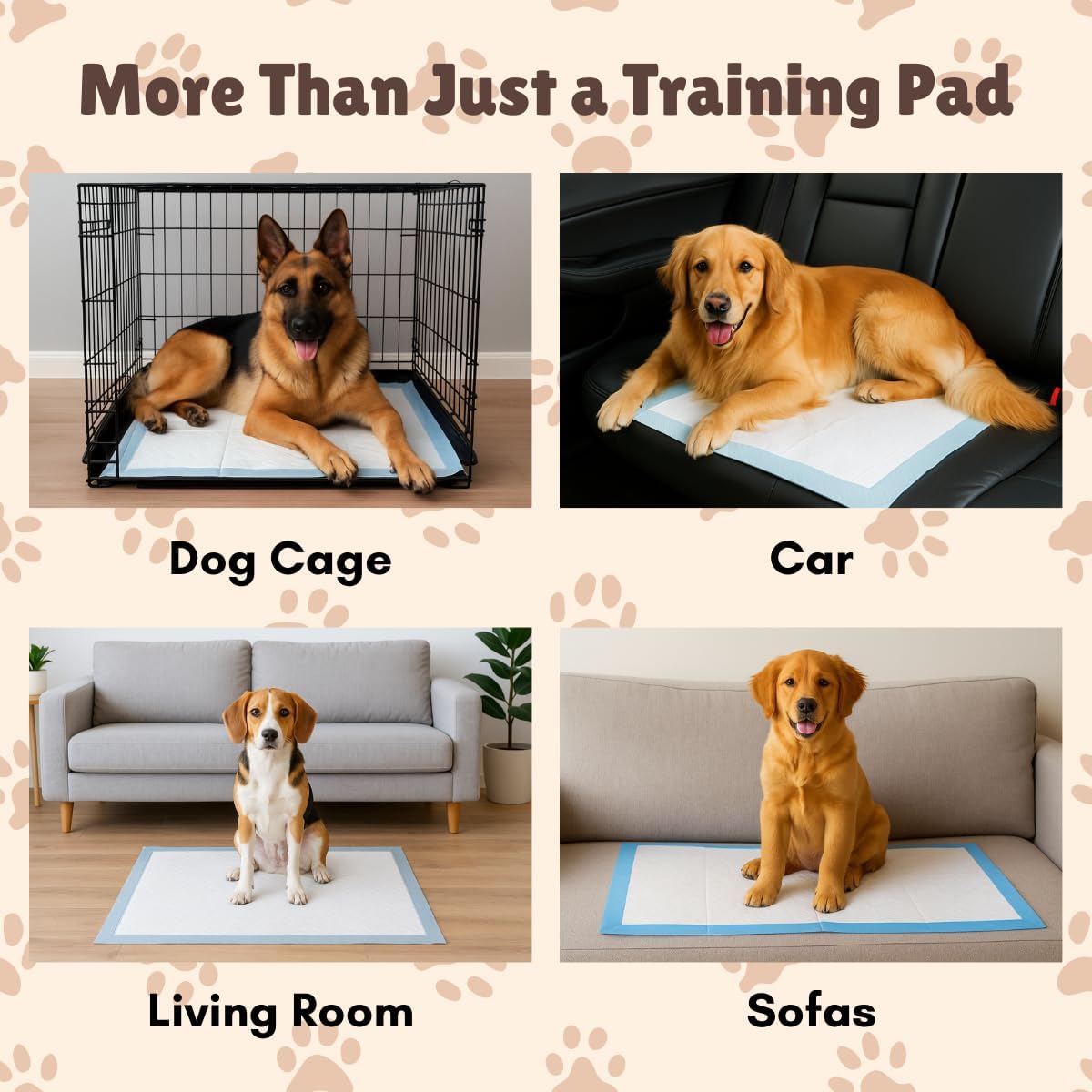 Thick Extra Large Puppy Training Pads, 100 Count, 30 x 23.6 Inch Dog Pee Pads with 5-Layer Leak-Proof Design, Quick-Dry Surface, Absorbent Pet Potty Pad Hold Up to 5 Cups