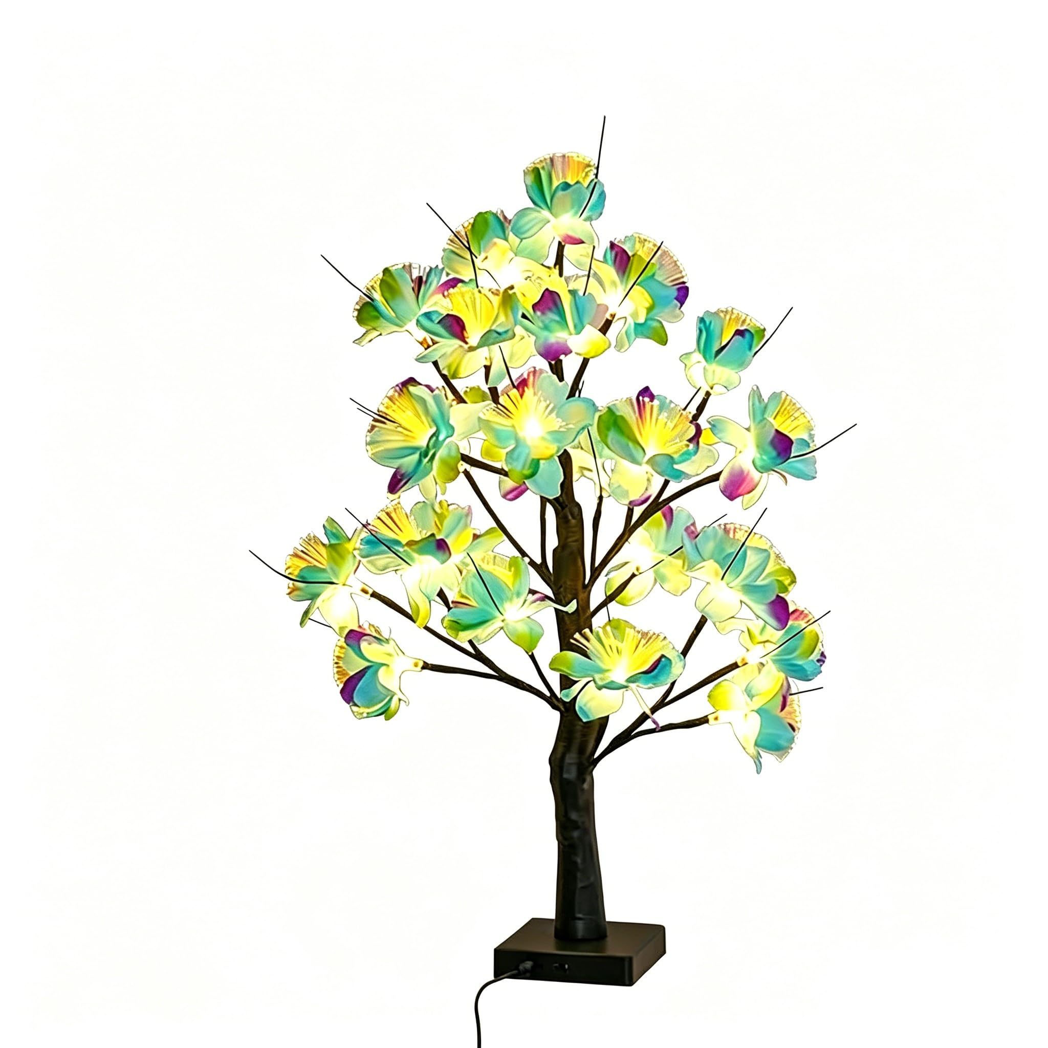 LED Nachtkerzen-Birkenbaum Tischlampe, USB & Batteriebetriebenes Nachtlicht, Warmweiß Dekolicht für Schlafzimmer Wohnzimmer, 60cm Stimmungslicht als Geschenk zu Weihnachten, Muttertag & Valentinstag