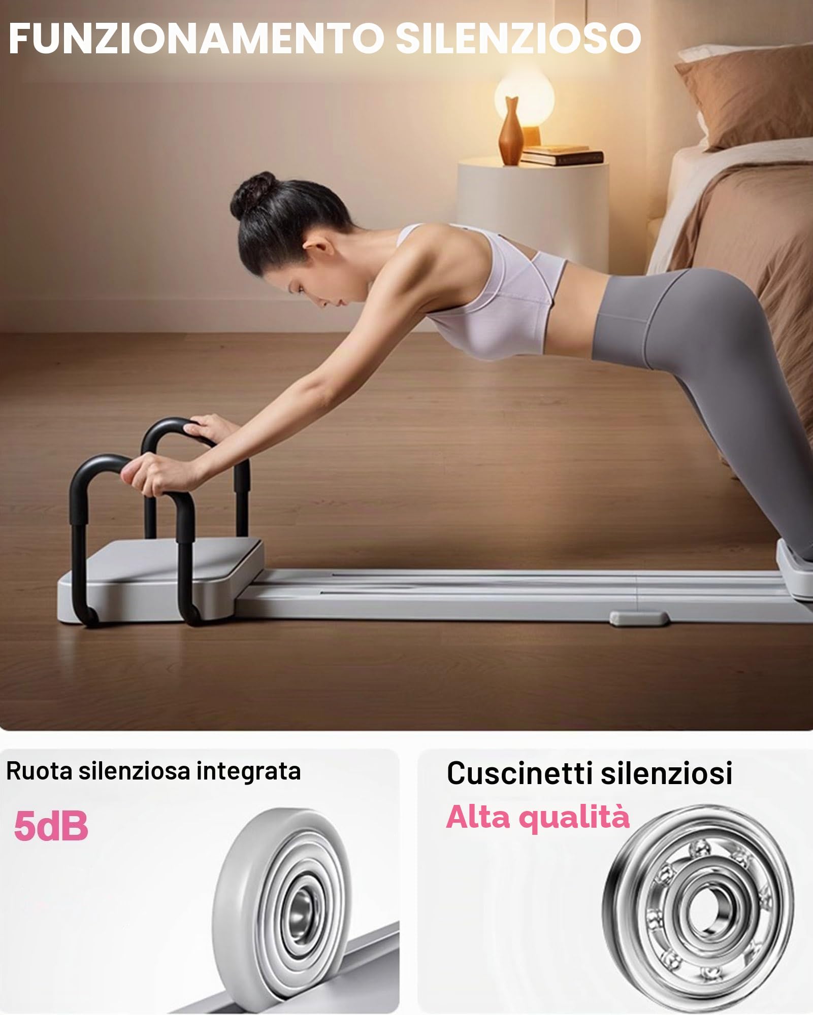 ExeractFit Pilates Reformer Machine Attrezzatura per Casa Tavola Pilates adatto a Principianti ed Esperti Multifunzionale Macchina da Sci Allenamento del Core