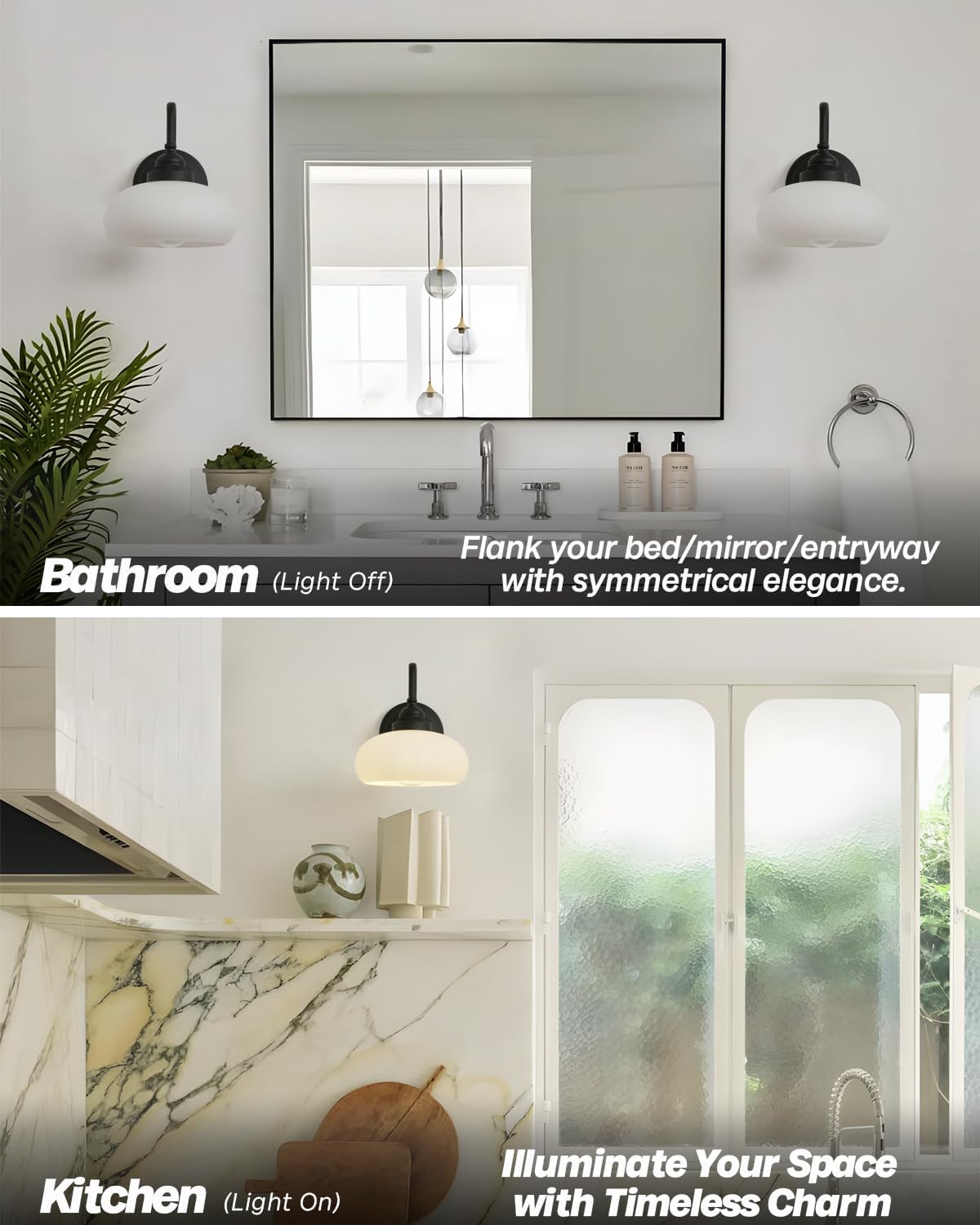 Vintage Curved Arm Sconce Wall Lighting with Milk White Glass Shade,Industrial Bathroom Vanity Wall Mounted Lamp Fixture for Living Room Bedroom Stairwells