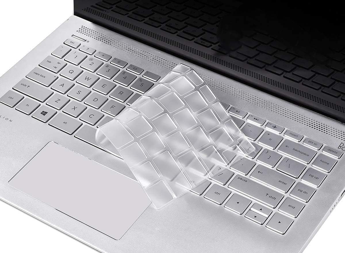 Premium Keyboard Cover Skin for 2018 2019 2020+ 14 Inch HP Pavilion x360 14M Series Laptop, for 13.3 Inch HP Envy 13t and HP Envy x360 Laptop 13z Keyboard Protector-Clear
