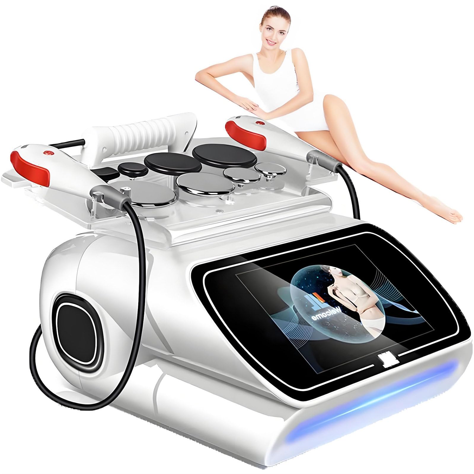 Apparecchio per Tecarterapia a 448 Khz, Apparecchio Portatile per Diatermia per La Perdita Di Peso, Dispositivo per Fisioterapia Dei Tessuti Profondi per La Rimozione Del Grasso E Cura Della Pelle