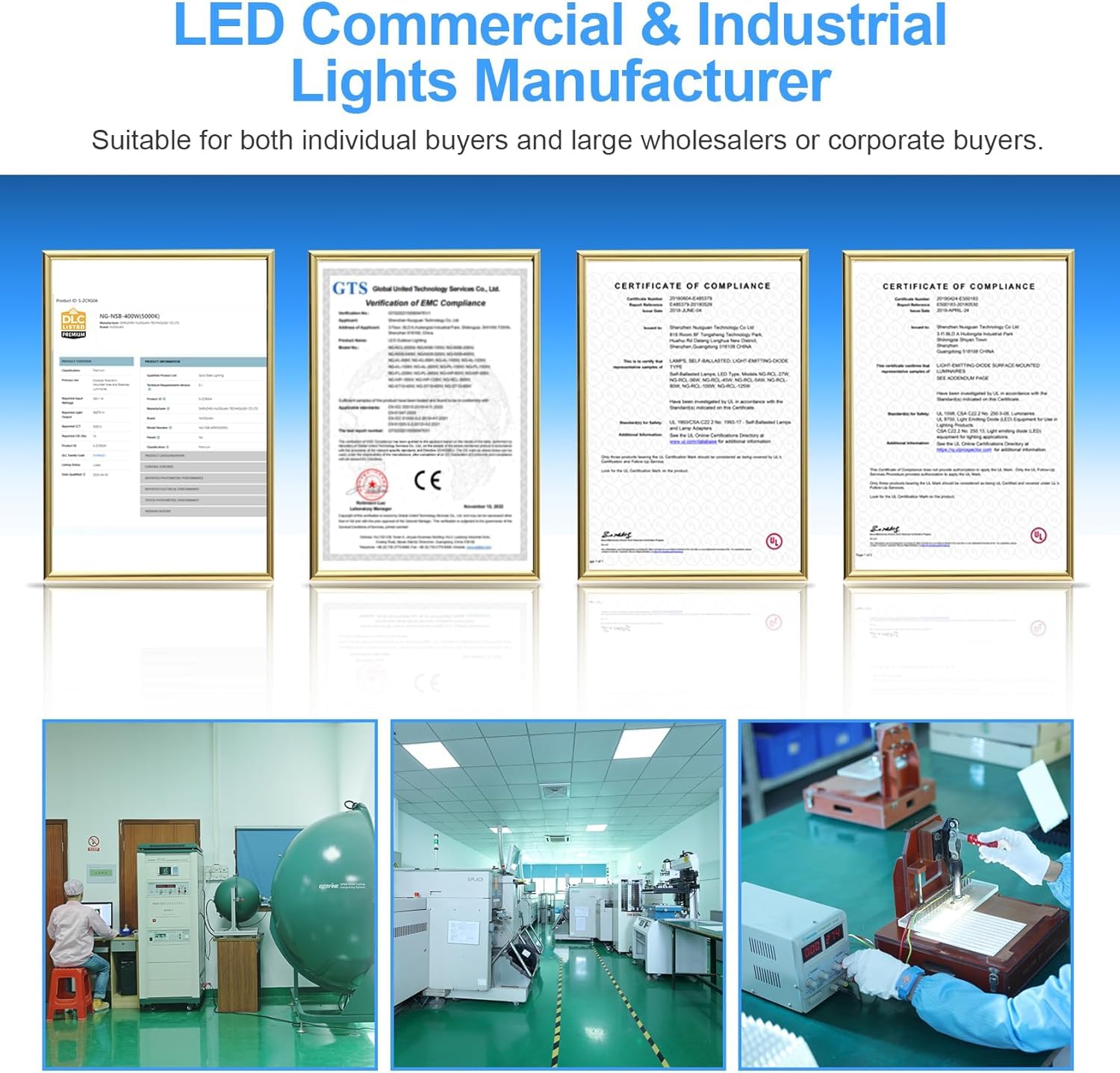 3 Pack 480V High Bay LED Lights 240W 36000LM 150LM W UL DLC Listed 0-10V Dimmable UFO High — view 8