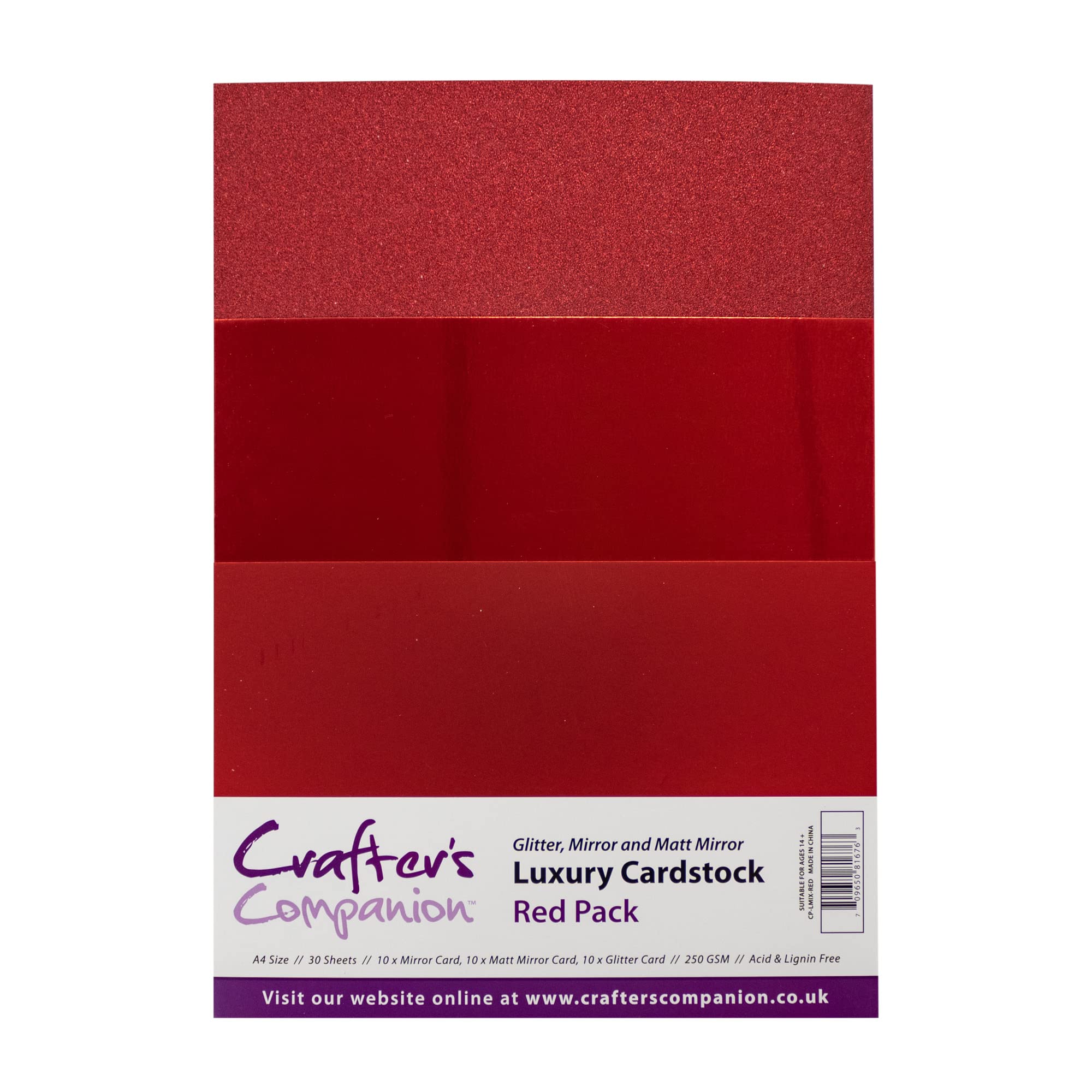 Crafter's CompanionLuxury Cardstock Pack, Red, 23.5 x 37 x 1 cm