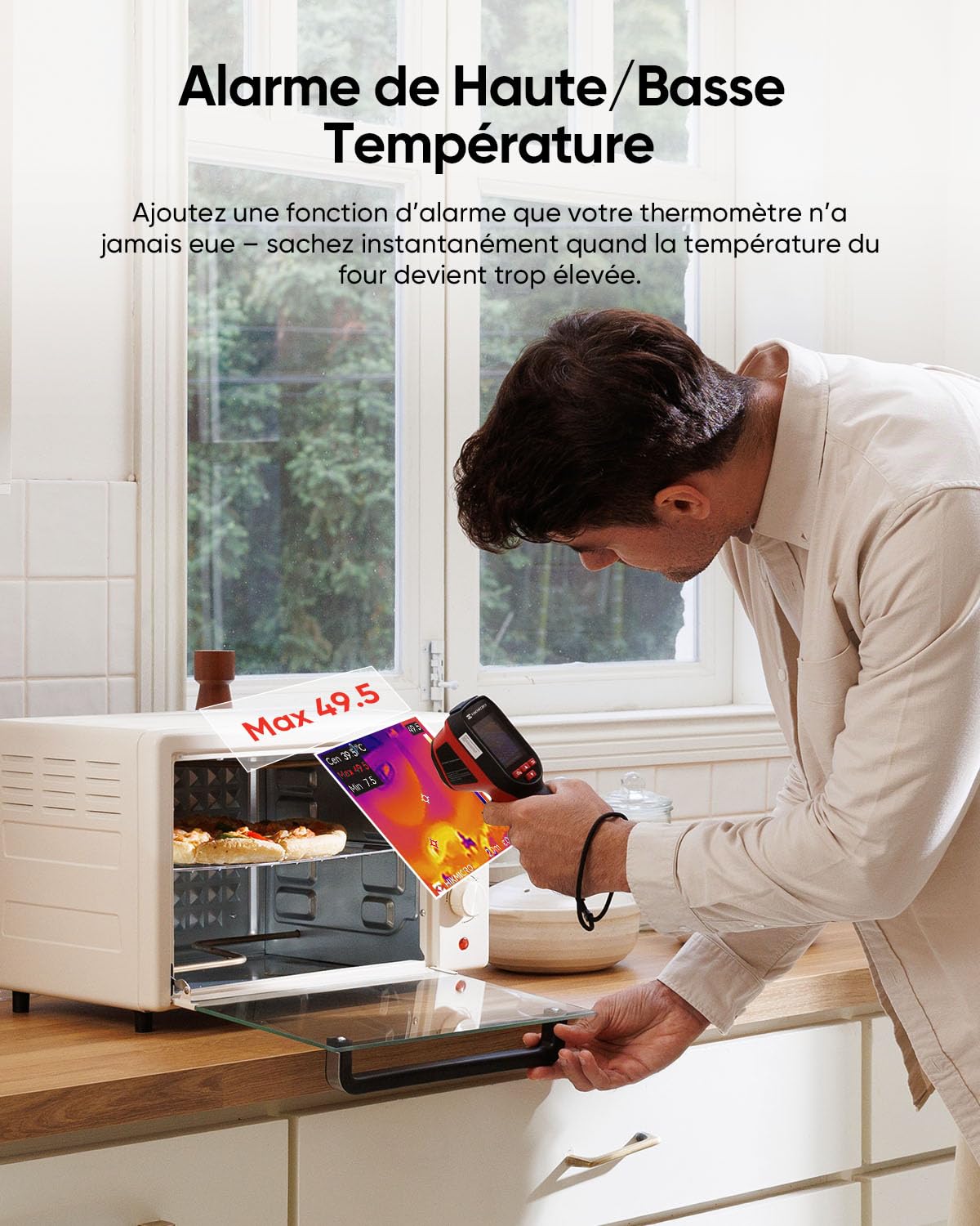 HIKMICRO D01 Lite Camera Thermique, Résolution IR 96×96, Double Mode Caméra Thermique Infrarouge, -20 °C à 550 °C, 25Hz Taux de Rafraîchissement, 14 Heures d'Autonomie, Pour fuite d'eau, HVAC