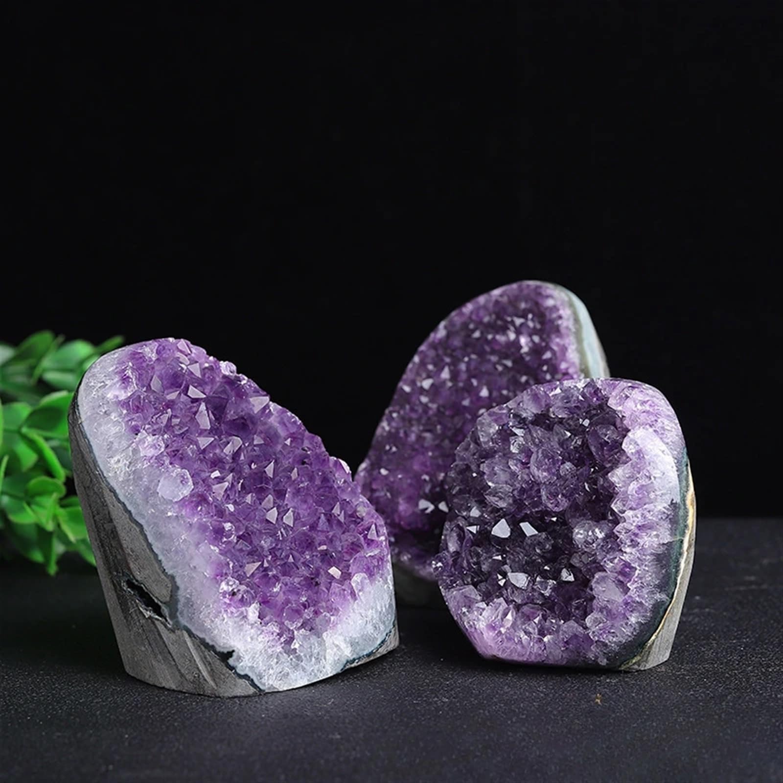 Hermoso Geoda de amatista Natural, cristal púrpura, racimo de cuarzo, decoración del hogar(100-300g)