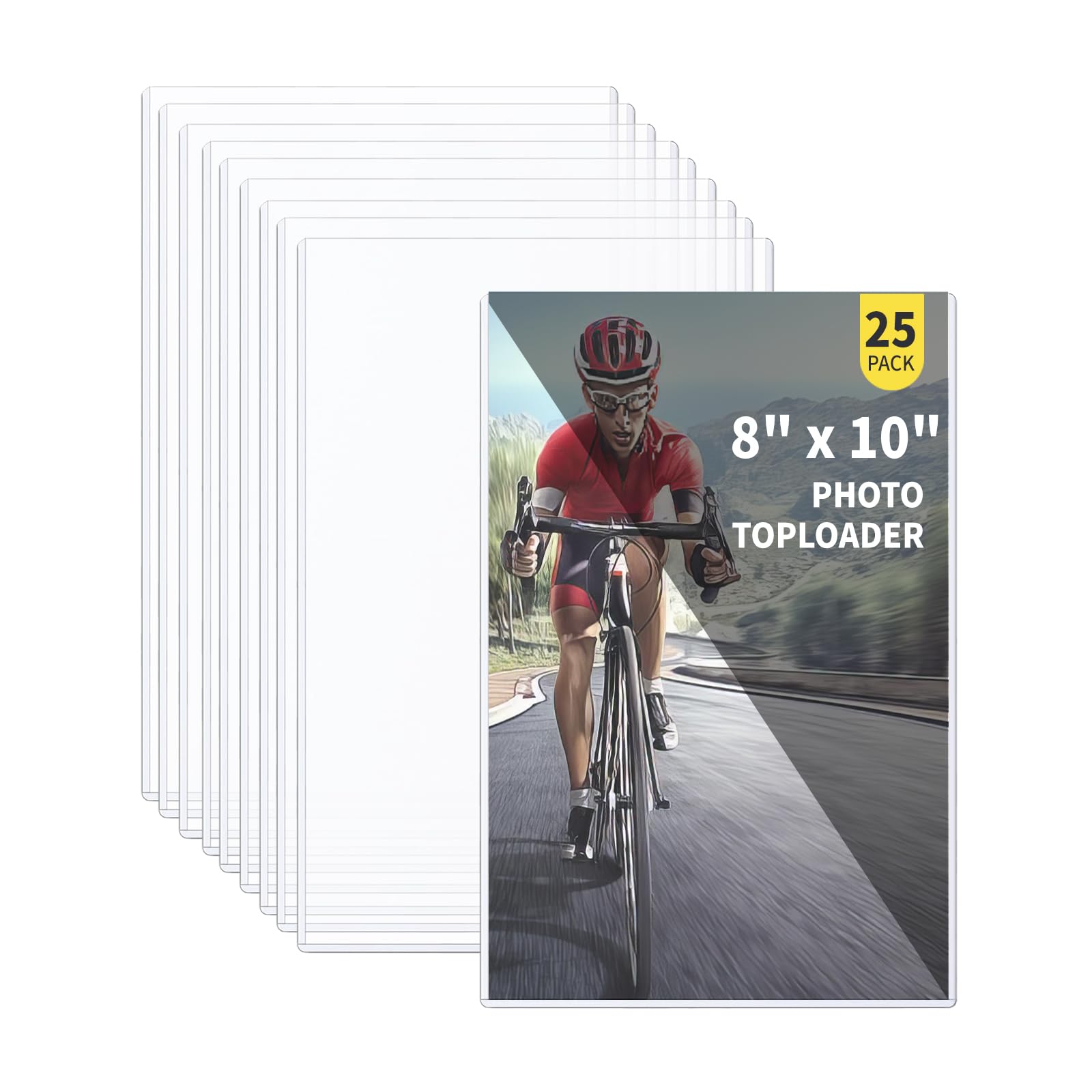 25-Pack 8 x 10 Inch Premium Toploaders - Crystal Clear Plastic Holders, Sheet Protectors for Autograph Pictures, Art