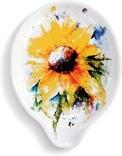 DEMDACO Acuarela Amarillo Girasol 6 x 4.5 Cerámica Cuchara De Gres disponible en Yaxa Peru