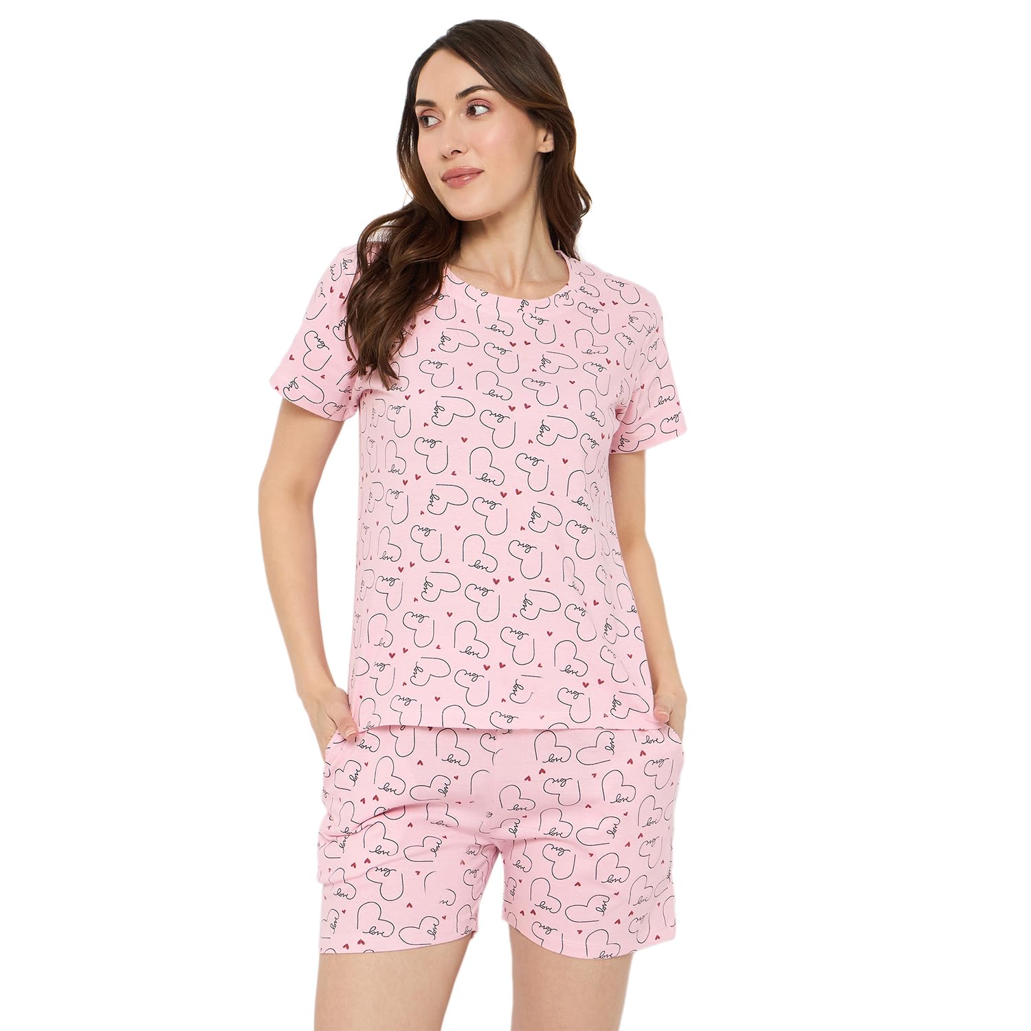 Night Suit Set for Women | Printed Cotton Top & Shorts Set for Women