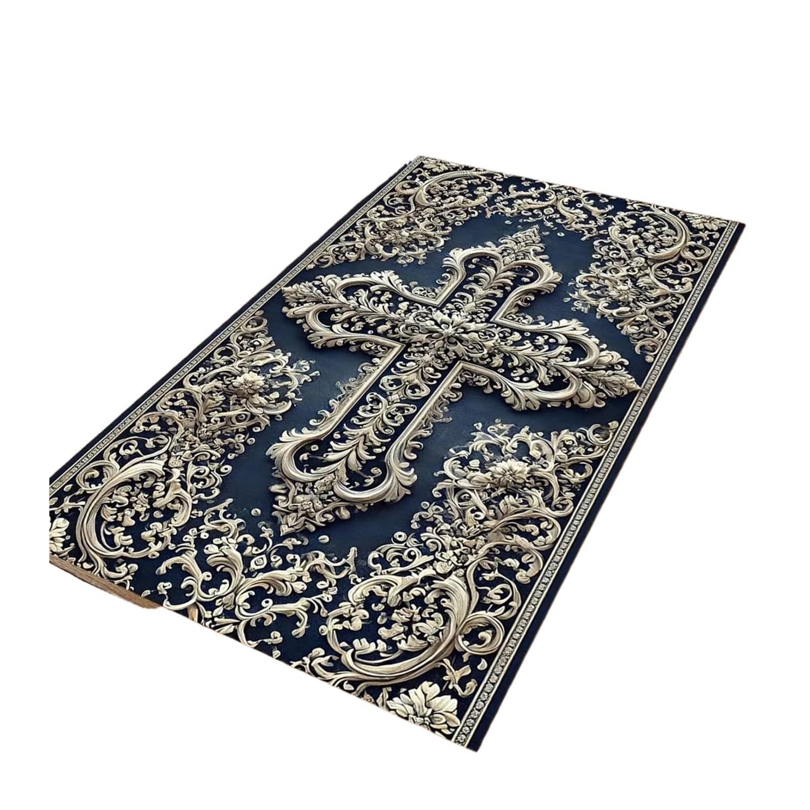 Depyee 3 1Pc Cross Rug Christian Prayer Carpet Symbol(,50X80cm)