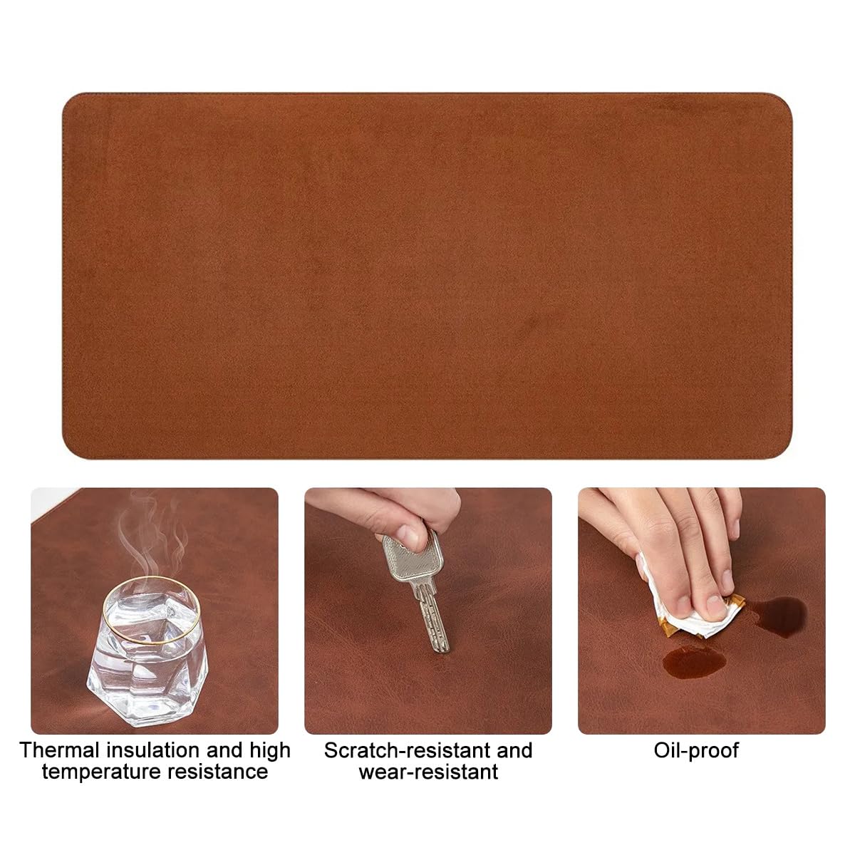Tappetino per Mouse Antiscivolo in Pelle PU, Impermeabile, per Laptop, Esteso, Ideale per Scrivere in Ufficio, 50cm x 100cm
