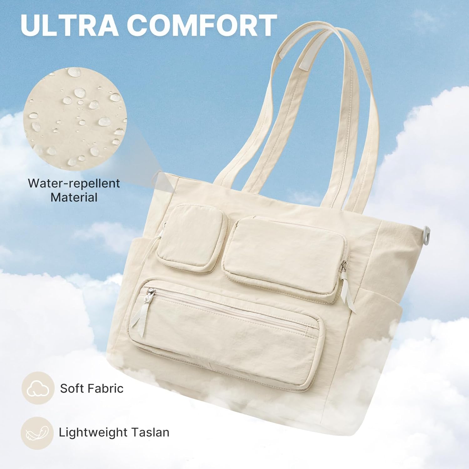 G4Free Tote Bag for Women, Lightweight Work Bag with 15" Laptop Pocket for Teacher Nurse Casual Shoulder Bag for Travel Daily - Image 8