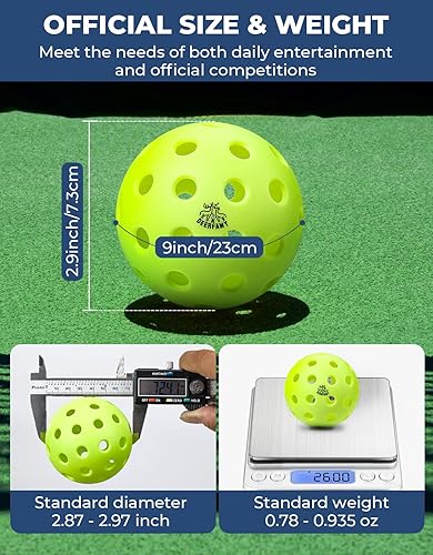 Miniatura 5 de DEERFAMY 40 pelotas de pickleball para exteriores e interiores, aprobadas por USAPA para jugar torneos sancionados, paquete de 46 unidades