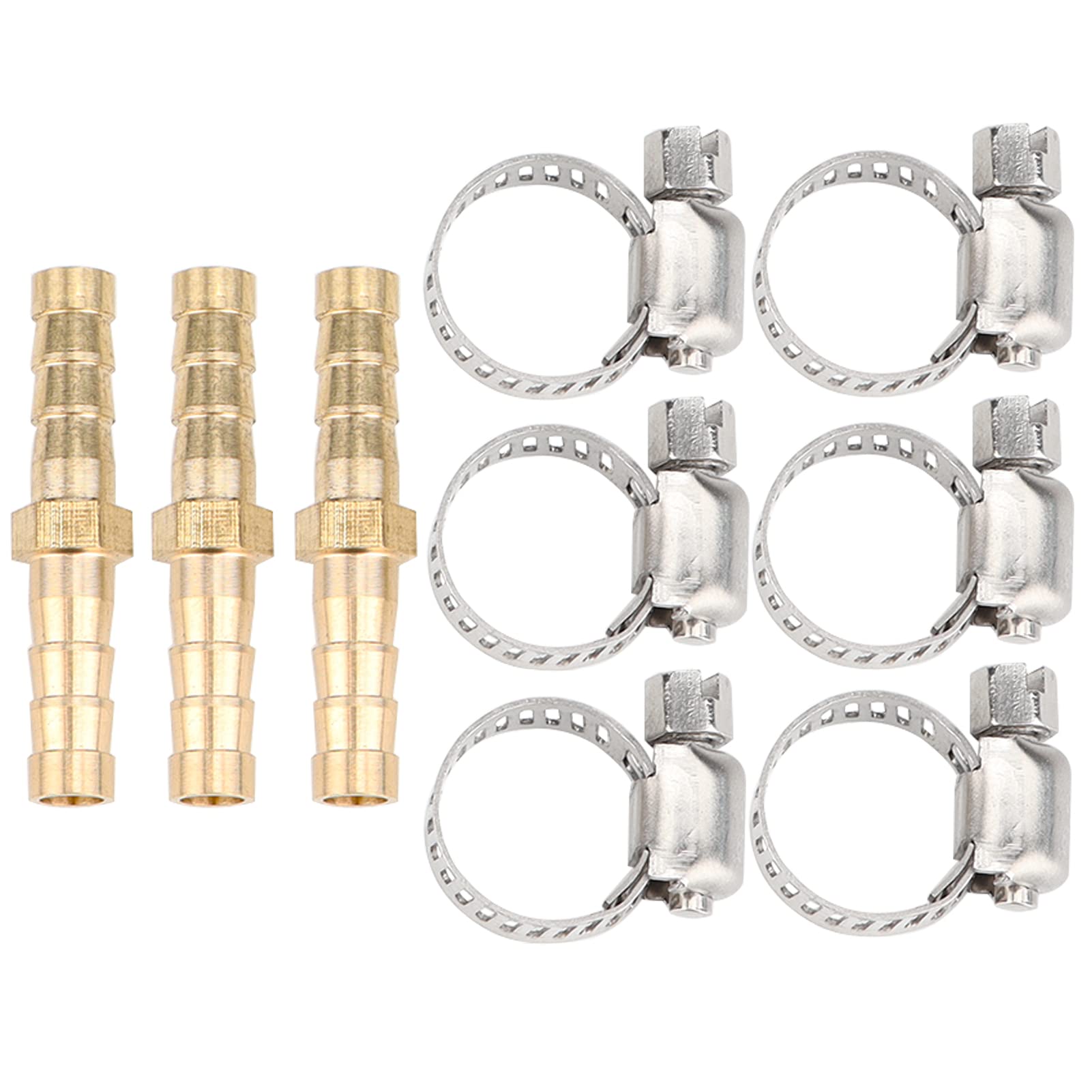 Lot De 3 Raccords De Tuyau Cannelés En Laiton (6 X 39 Mm) Avec 6