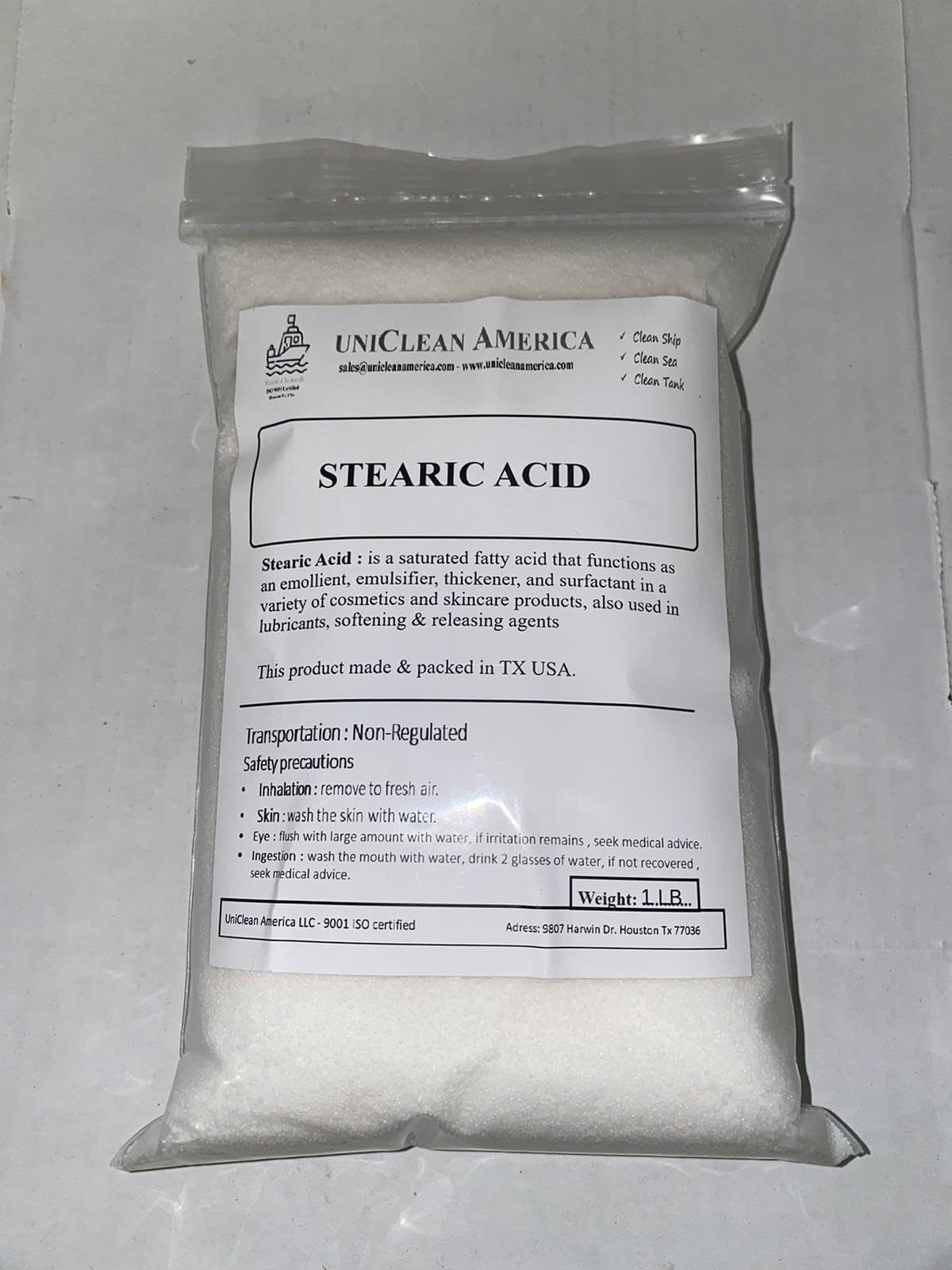 Stearic Acid - surfactant Powder - Made in USA - Weight 15lb