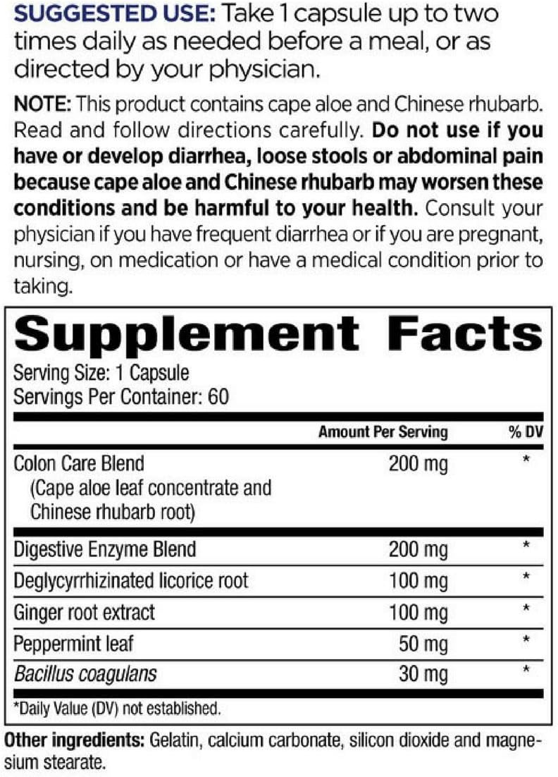 Ultimate Colon Care Formula | Digestive Support, Softens Stool, Reduce Gas & Bloating (60 Capsules)