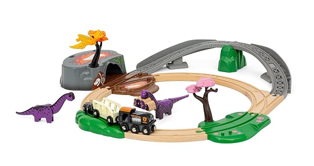 Foto 4 de 8 de BRIO - Set de Aventuras Jurásicas, Tren Juguete, Madera, Juguetes niños 3 años, Compatible con Otros Sets…