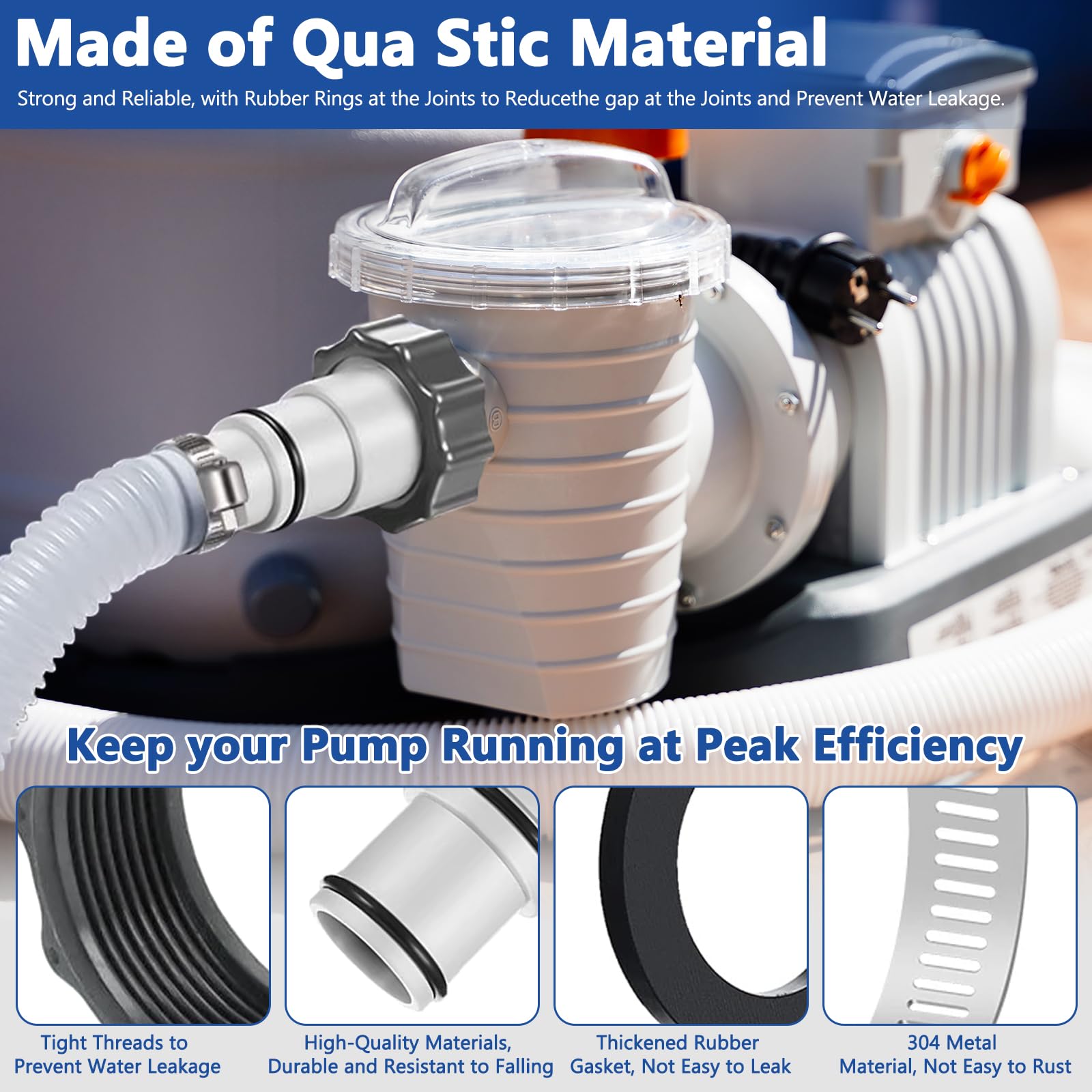 Amzeeniu 4PCS Poolschlauch Adapter,Adapter A und Type B für Intex Pool