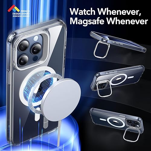 Miniatura 3 de ESR Funda para iPhone 15 Pro Max, compatible con MagSafe, funda protectora de grado militar, funda de teléfono con soporte integrado, cubierta