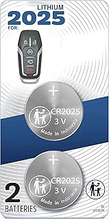 (2 Pack) CR2025 2025 for Ford Remote Key Fob Battery OEM Bundle Case Shell fits 2013-2018 Edge Explorer F-150 250 350 450 550 Fusion Mustang for Lincoln MKC MKX MKZ M3N-A2C31243300 or A2C31243800