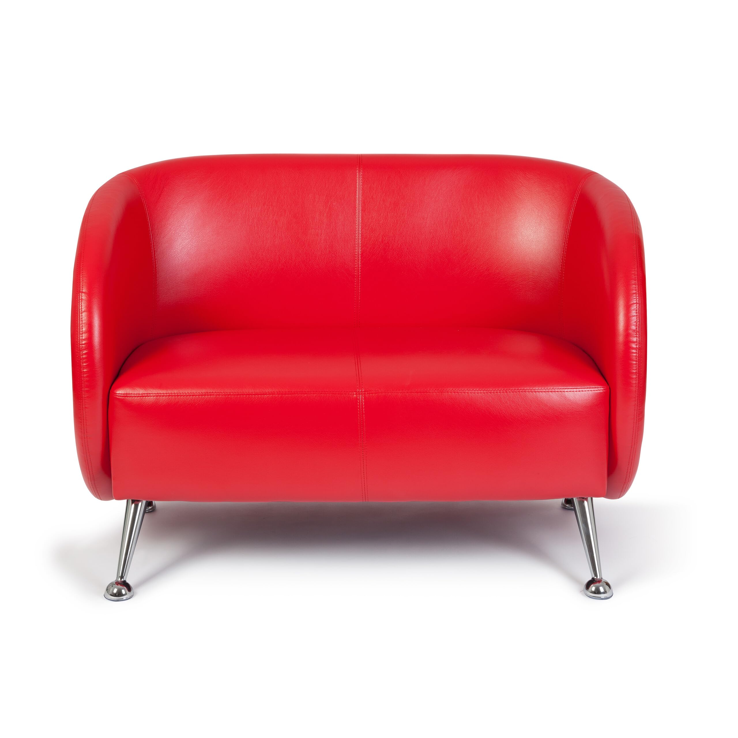 hjh OFFICE Lounge Sofa ST. Lucia Kunstleder 2-Sitzer Sofa mit weicher Polsterung, besonders bequem, 713402, Rot