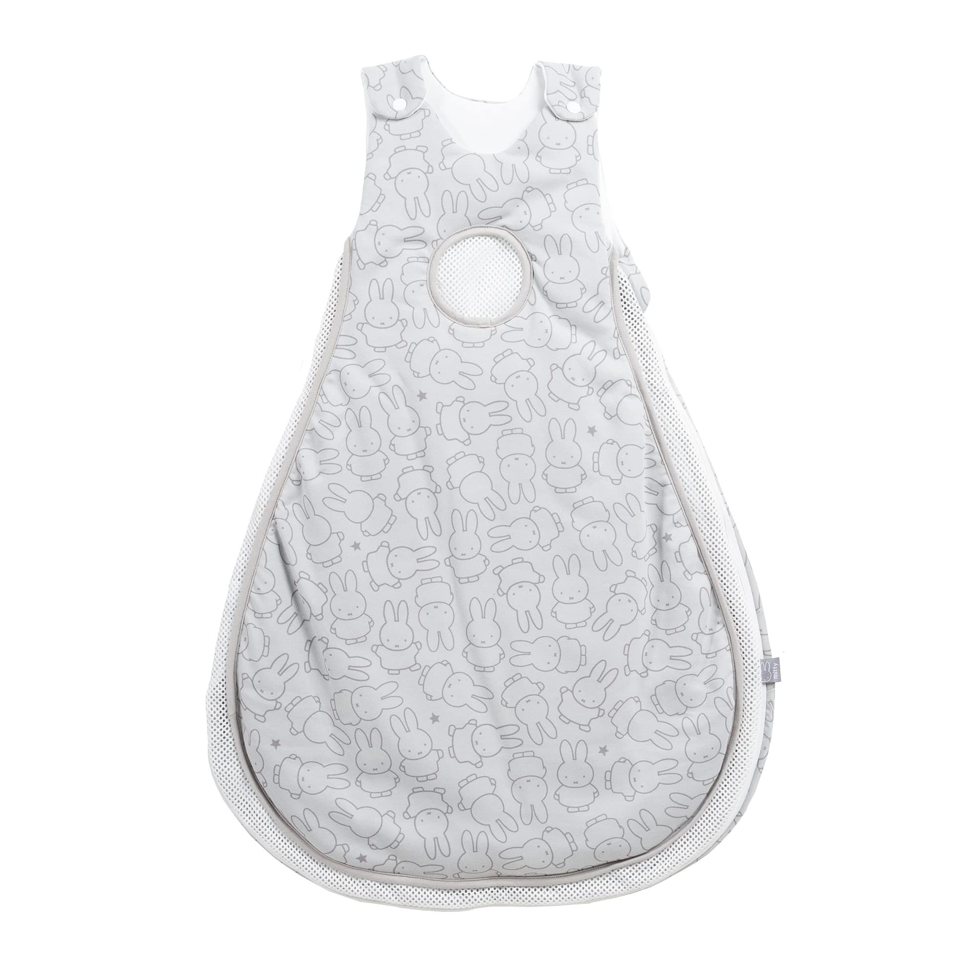 roba Baumann śpiworek dla niemowląt 74/80 cm Air PLUS miffy + śpiworek z rękawami - safe asleep - śpiworek całoroczny dla niemowląt - szary z motywem zająca