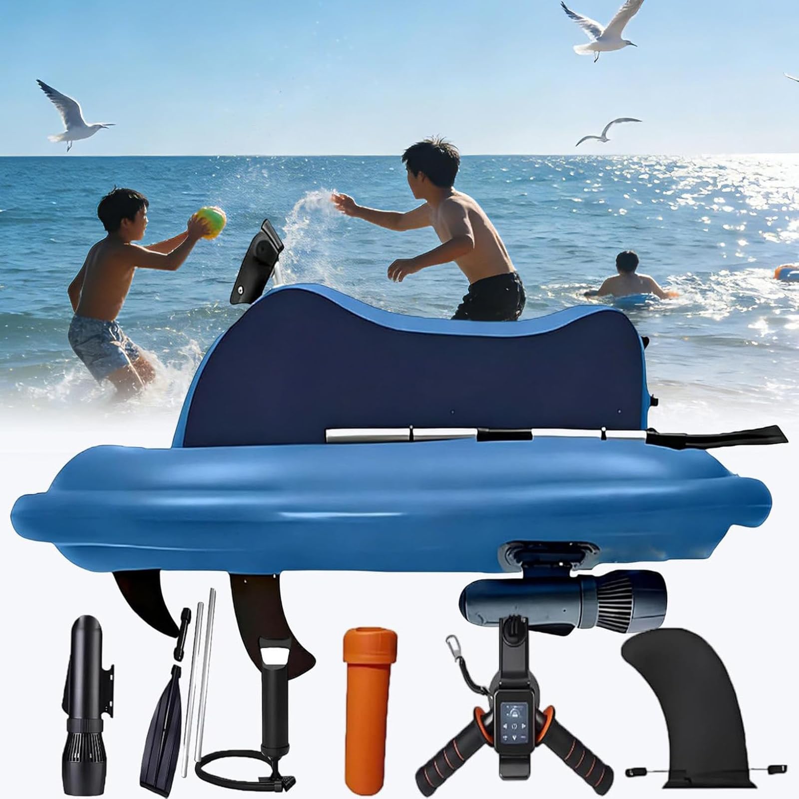 LQQYJSM 2-in-1 Inflatable Electric Underwater Scooter Jet Ski Boat W/Brushless Motor 500W10A