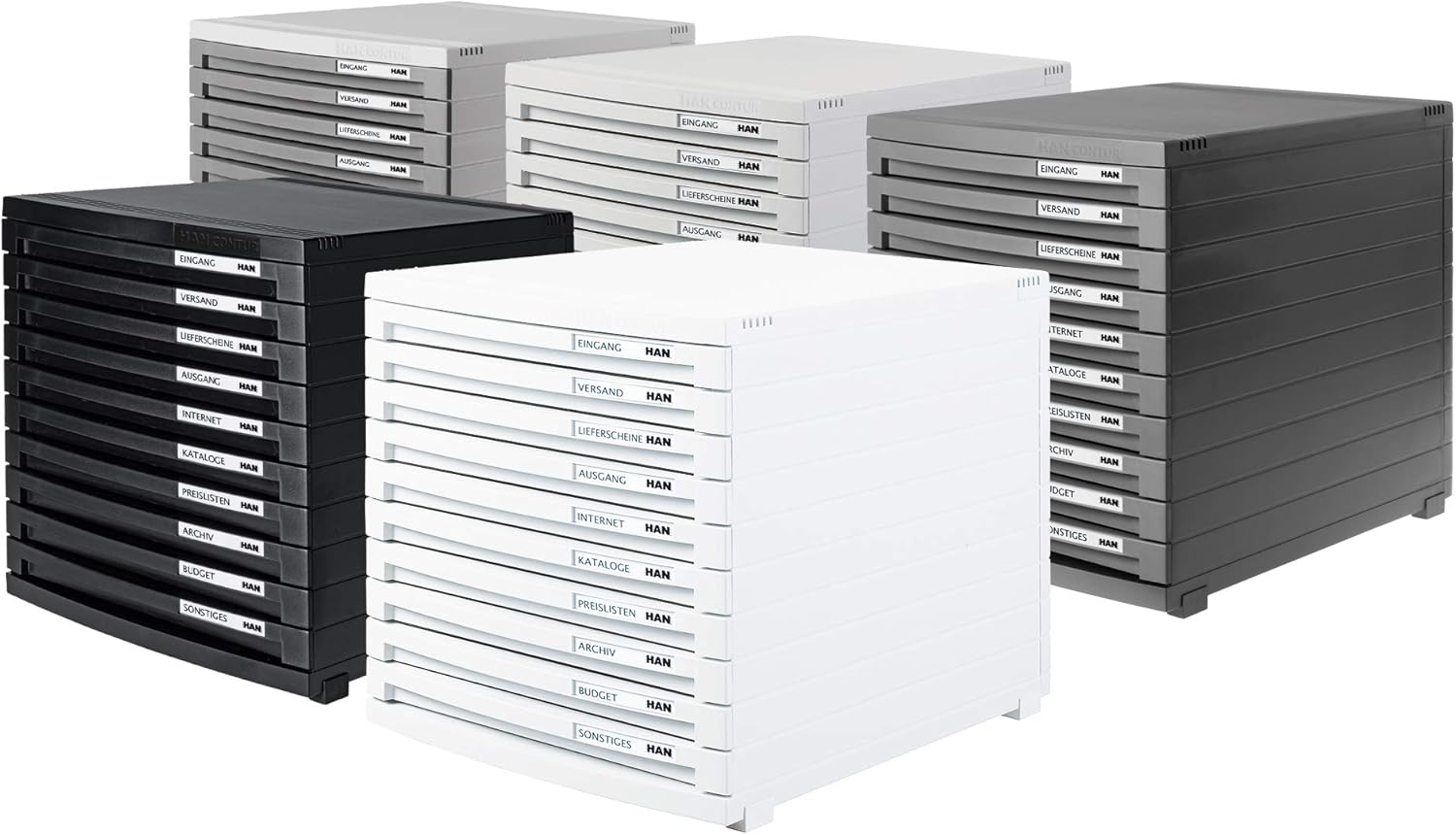 HAN 1510-13 A4/B4/C4 Drawer Box with 10 Closed Drawer - Black