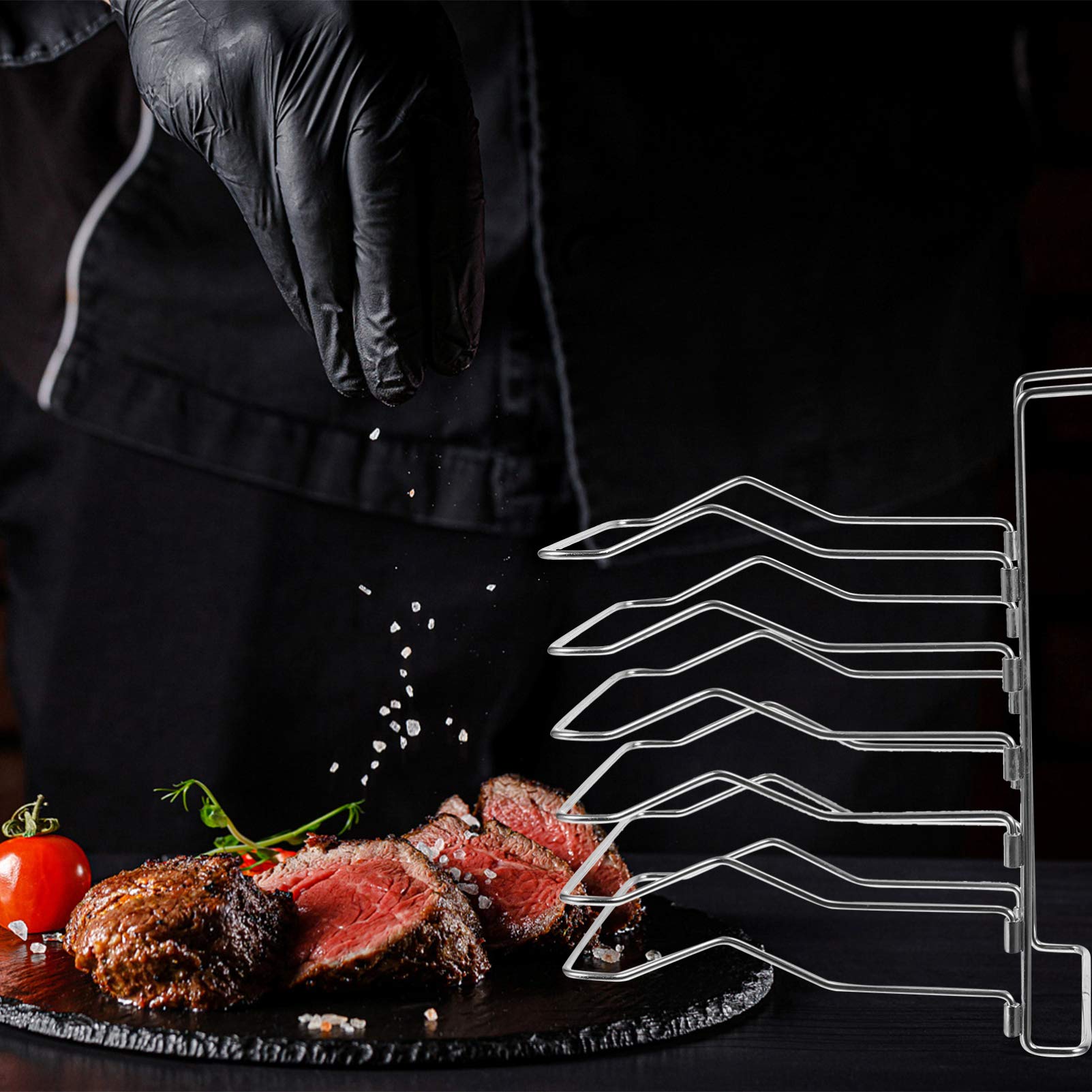 CLISPEED Divisore per Bistecche: Separatore Sous Vide in Acciaio Inox Accessori per Grigliate per Staccabile Regolabile per Portabistecca