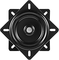 Vista 8 de Taburete de bar giratorio de 3 piezas de 6-1/4 pulgadas, placa de montaje de base giratoria de asiento resistente para taburete y silla, color negro