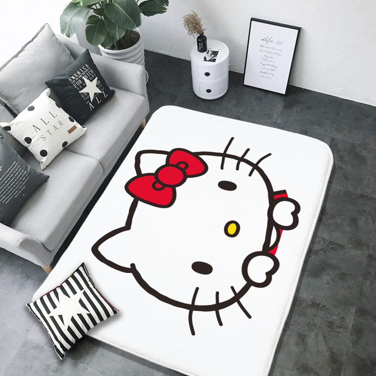 Amazon｜ラグ カーペット ハローキティ ラグマット 絨毯 150x100cm