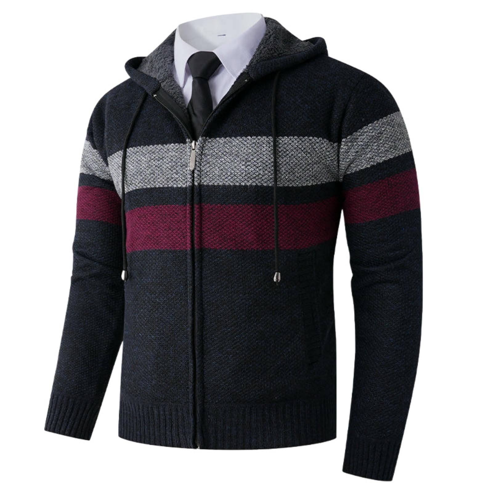 Suéter de punto casual para escapadas de invierno con forro de felpa 8