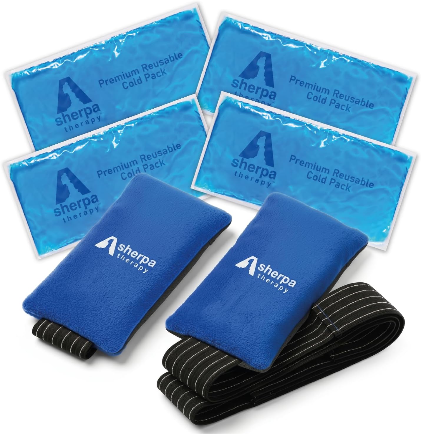 4PK Flexible Gel Ice Packs for Injuries Reusable - Gel Ice Pack Cold Compress for Knee, Back, Neck, Wrist, Hand, Elbow, Ankle Pain Relief - 9.5" x 4.5"