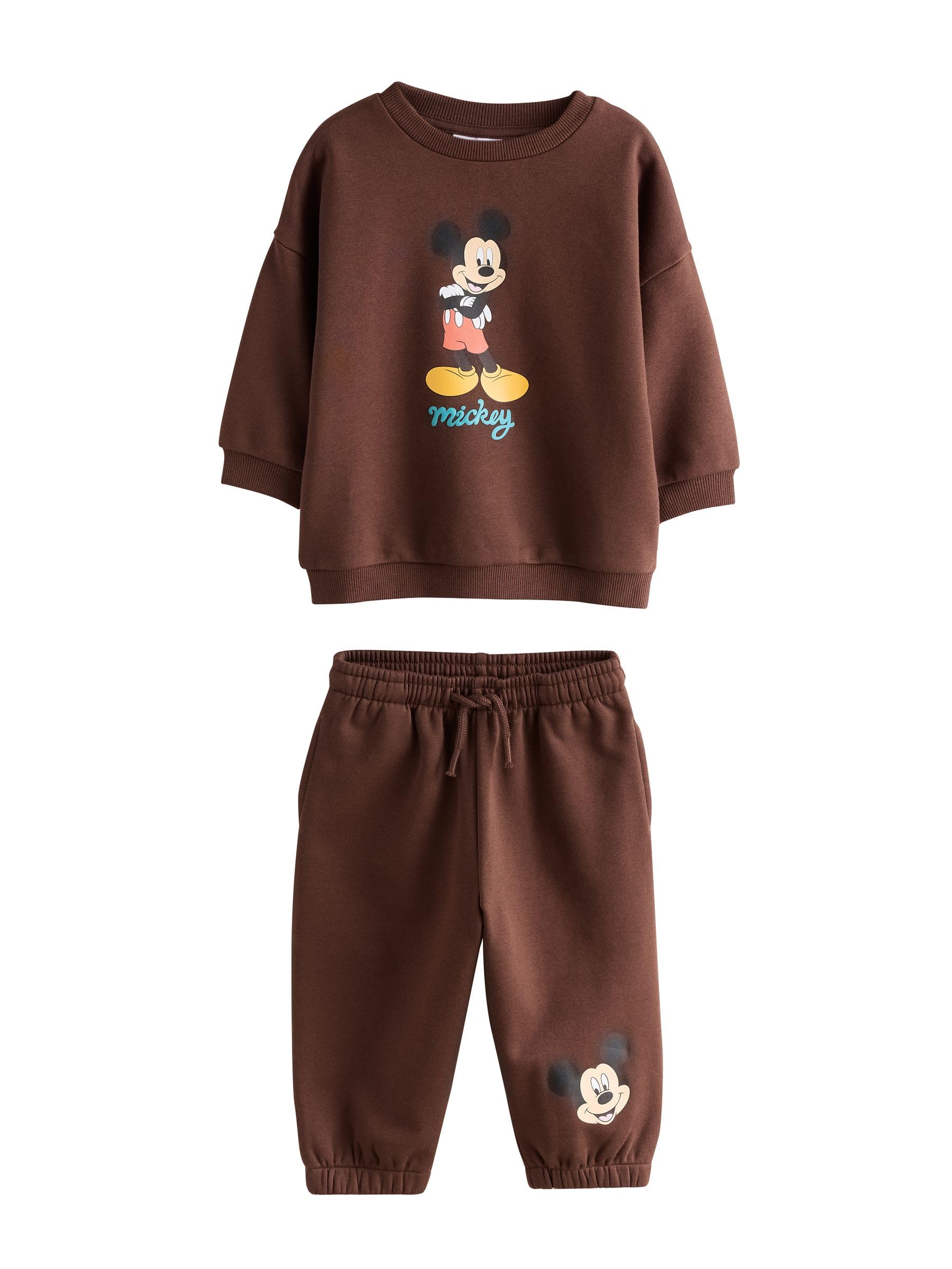 NEXT Młodsze chłopcy Bluza z okrągłym dekoltem i spodnie dresowe w komplecie Mickey Mouse