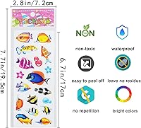 Vista 4 de 24 hojas (más de 500 unidades), calcomanías 3D hinchadas para niños pequeños, hojas de calcomanías preescolares a granel para recompensa