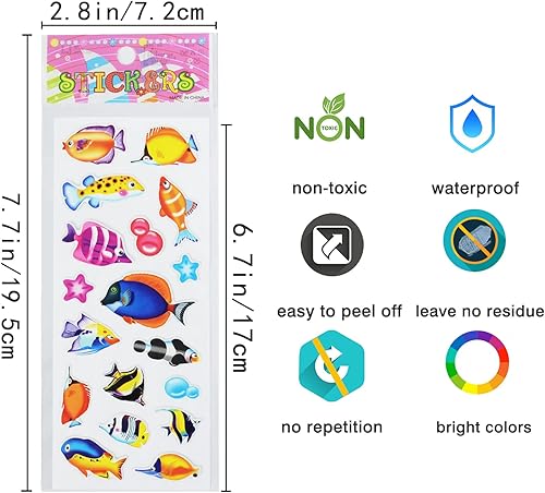Miniatura 4 de 24 hojas (más de 500 unidades), calcomanías 3D hinchadas para niños pequeños, hojas de calcomanías preescolares a granel para recompensa,