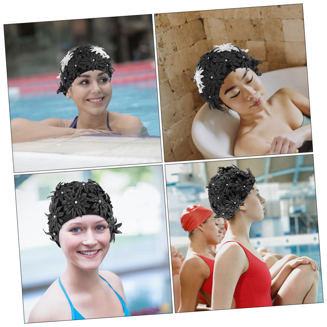 2 Gorros de Baño para Mujer Impermeables con Estampado Floral