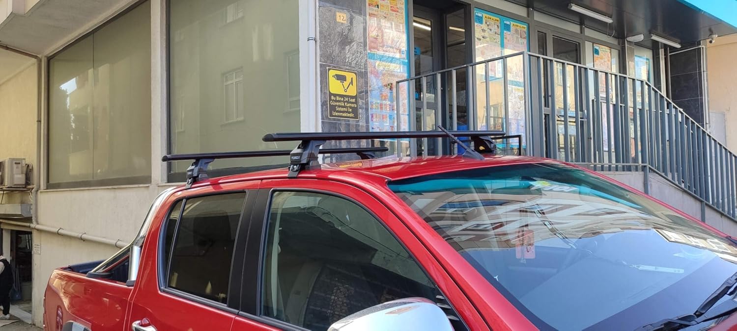 For Toyota Hilux 2015-2021 Roof Rack Cross Bars Normal Roof Alu Black