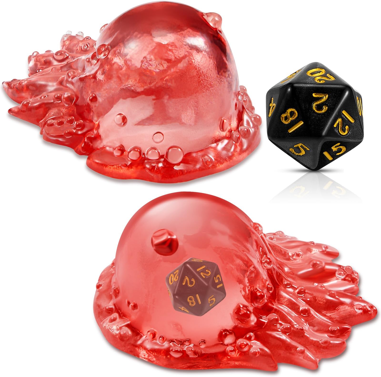 Deekin Dice Jail Gelatinous Cube Dice Prison Resin Cage Translucent Miniature Accessory for Table Game Party Gatherings Gifts(Pink)