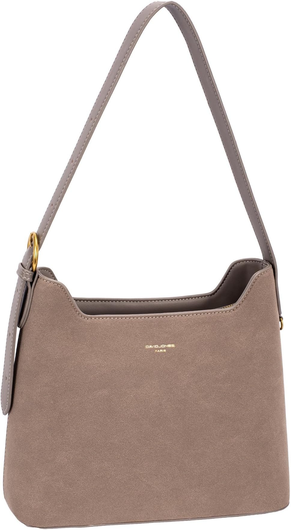 David Jones Paris Women's Shoulder Bag – Bi-Material Imitation Leather – Medium Size – Adjustable Handle – City Chic Classic Elegant Work Courses