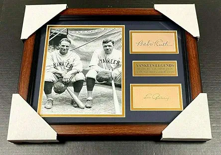 BABE RUTH LOU GEHRIG Autographed Cut Signature REPRINT...