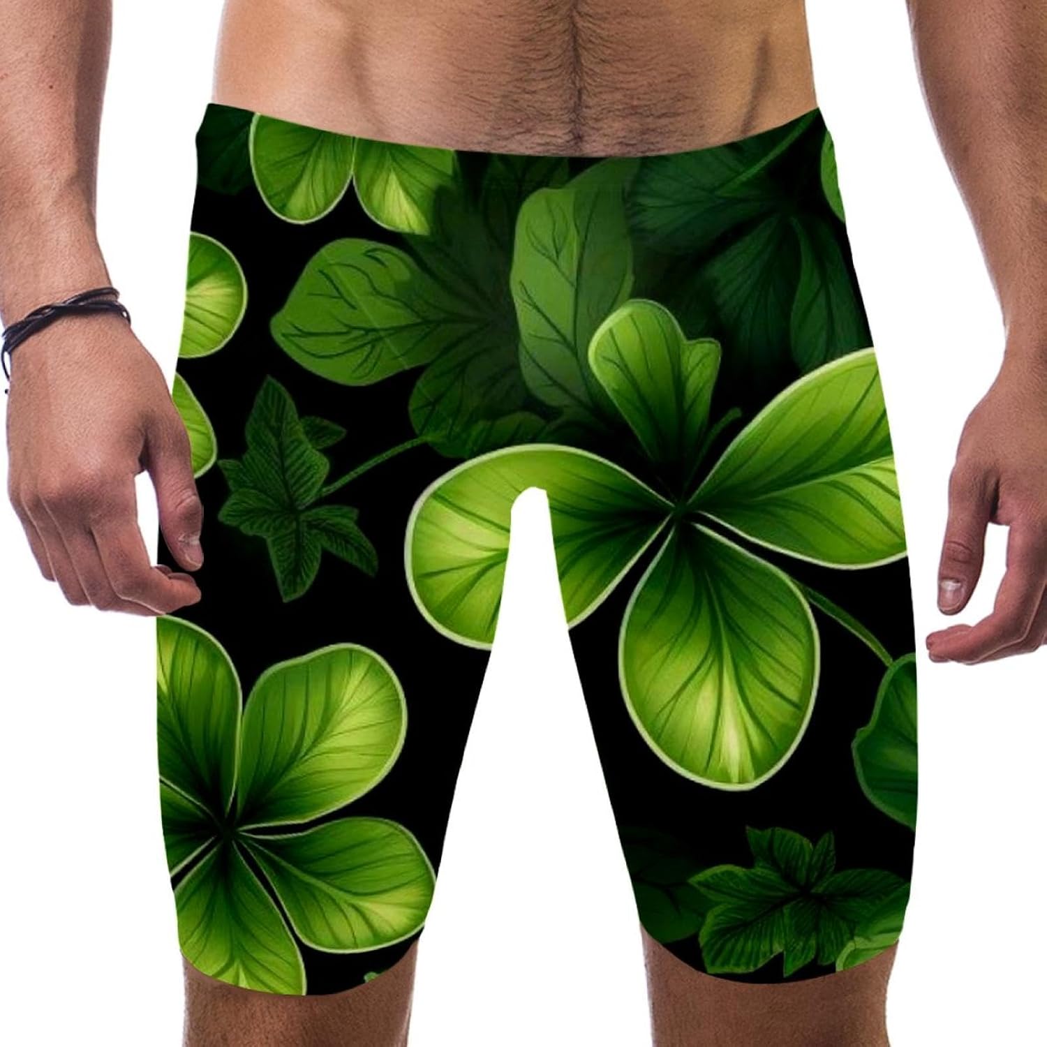 St Patrick's Day Jammers for Men, Size S to 3XL Swim Jammer Swimsuit for Practice and Competition Swimming
