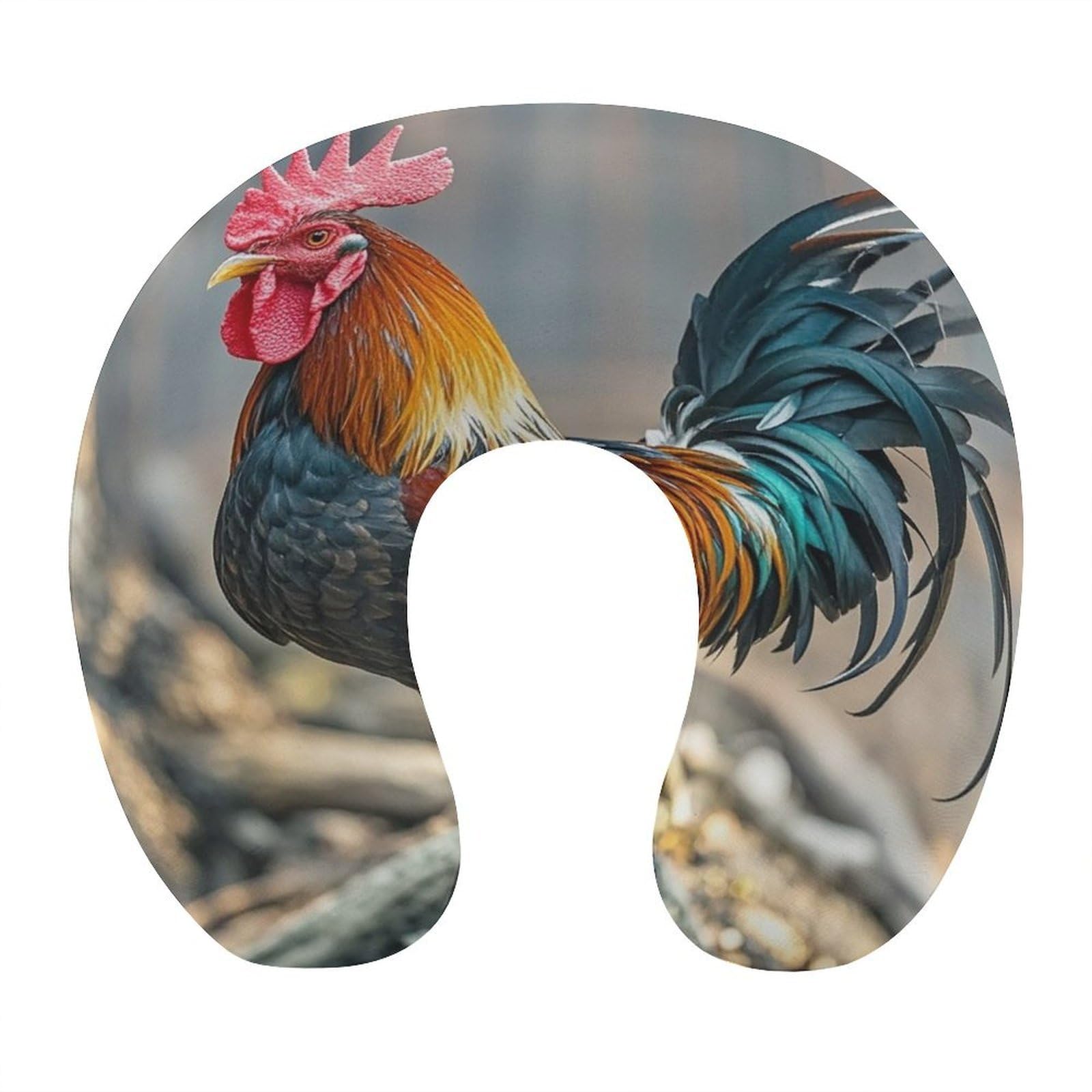 FekiLoot Old Rooster Illustration Travel Pillow Comfortable U Shape Memory Foam Pillows Neck and Head Support Portable Travel Neck Pillow Suitable for Planes Trains Self-Driving Cars