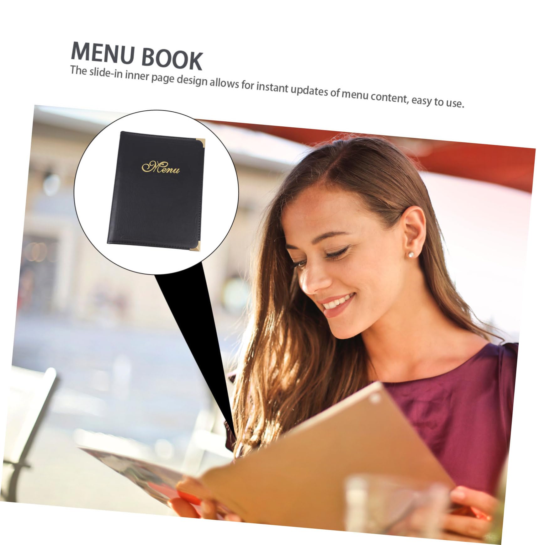 PLAFOPE 1Pc A4 Libro De Menú Carpeta De Libro De Menú Soporte De Exhibición De Restaurante Soporte De Menú Carpeta De Comida Simple Carpeta De Visualización De Menú De Restaurante Barra