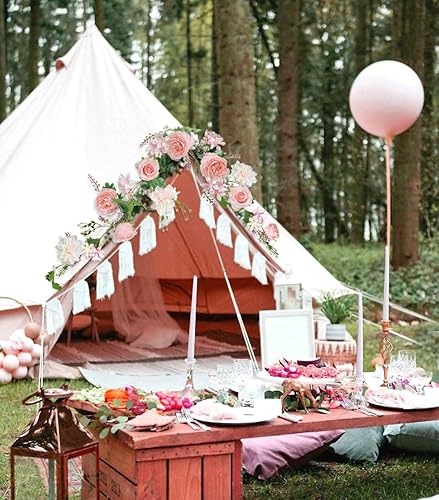 Miniatura 7 de Guirnalda de peonía, OrgMemory Rose Flower Vine, guirnalda floral de 6 pies para decoración de boda, camino de mesa para decoración de hogar