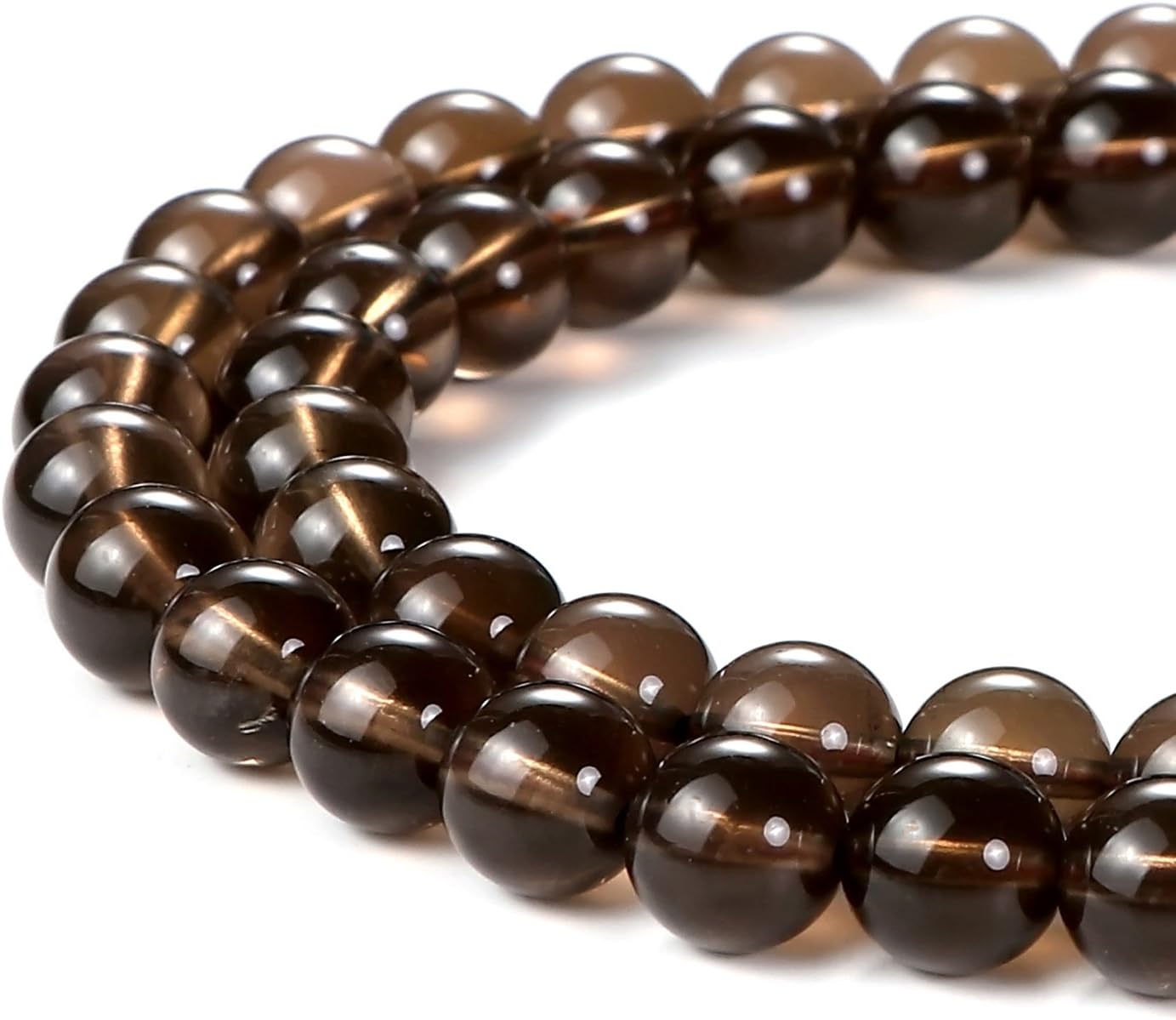 8mm Smoky Quartz Gemstone Round Loose Beads for Jewelry Making (45-48pcs)