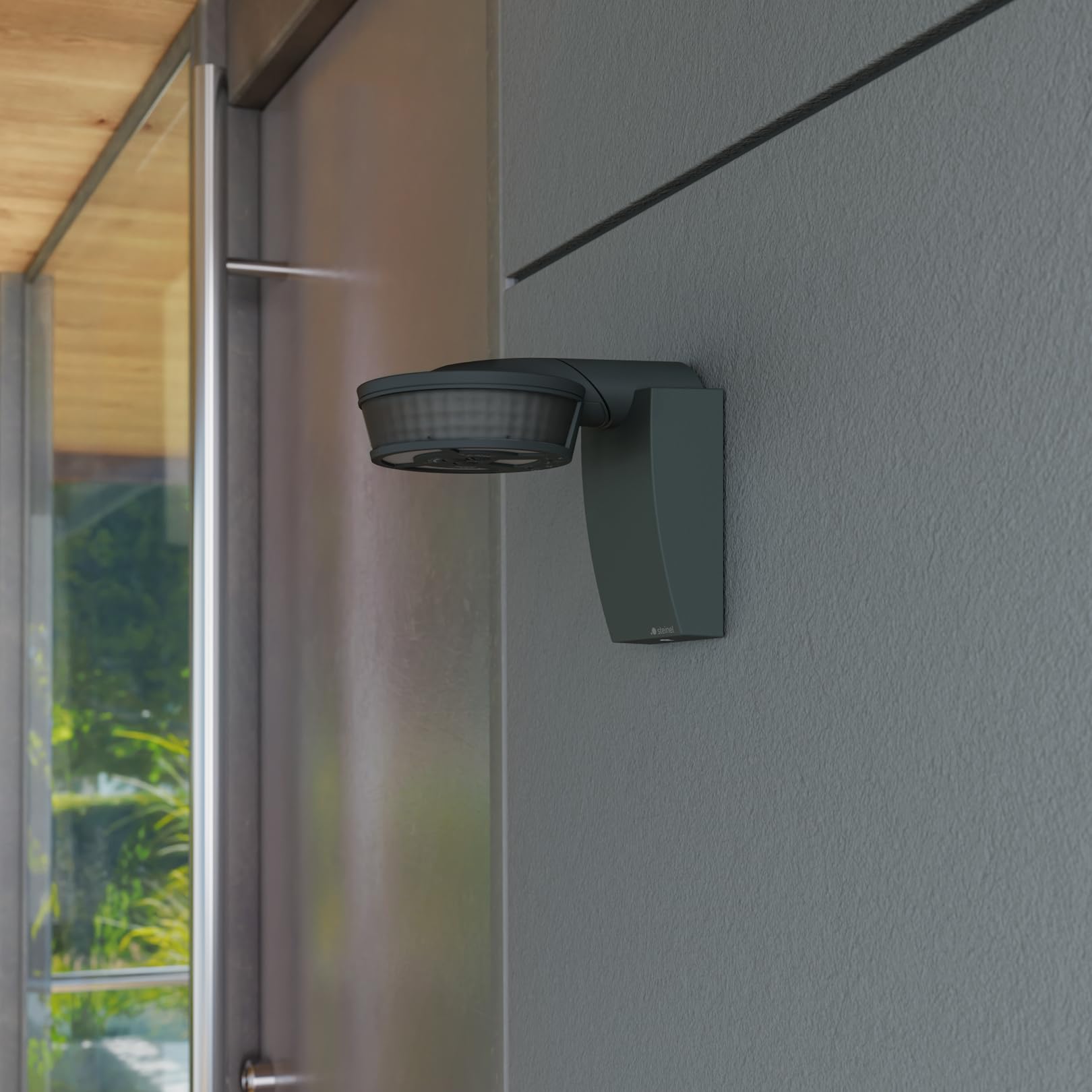 Steinel 29579 Infrarot-Bewegungsmelder sensIQ schwarz, 300°|20 m Sensor, 2500 W, Dauerlicht, Montage an Wand, Ecke oder Decke